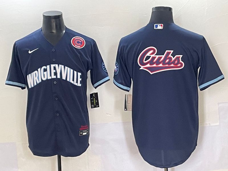 Men 2025 Chicago Cubs Blank Blue City Edition Nike MLB Jersey style 5->chicago cubs->MLB Jersey